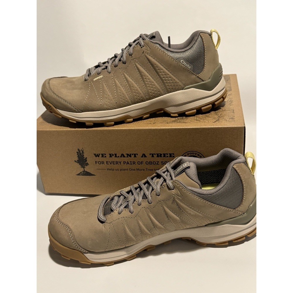 Oboz Women's Sypes Low Leather B-Dry Waterproof Hiking Shoes 10 Gravel